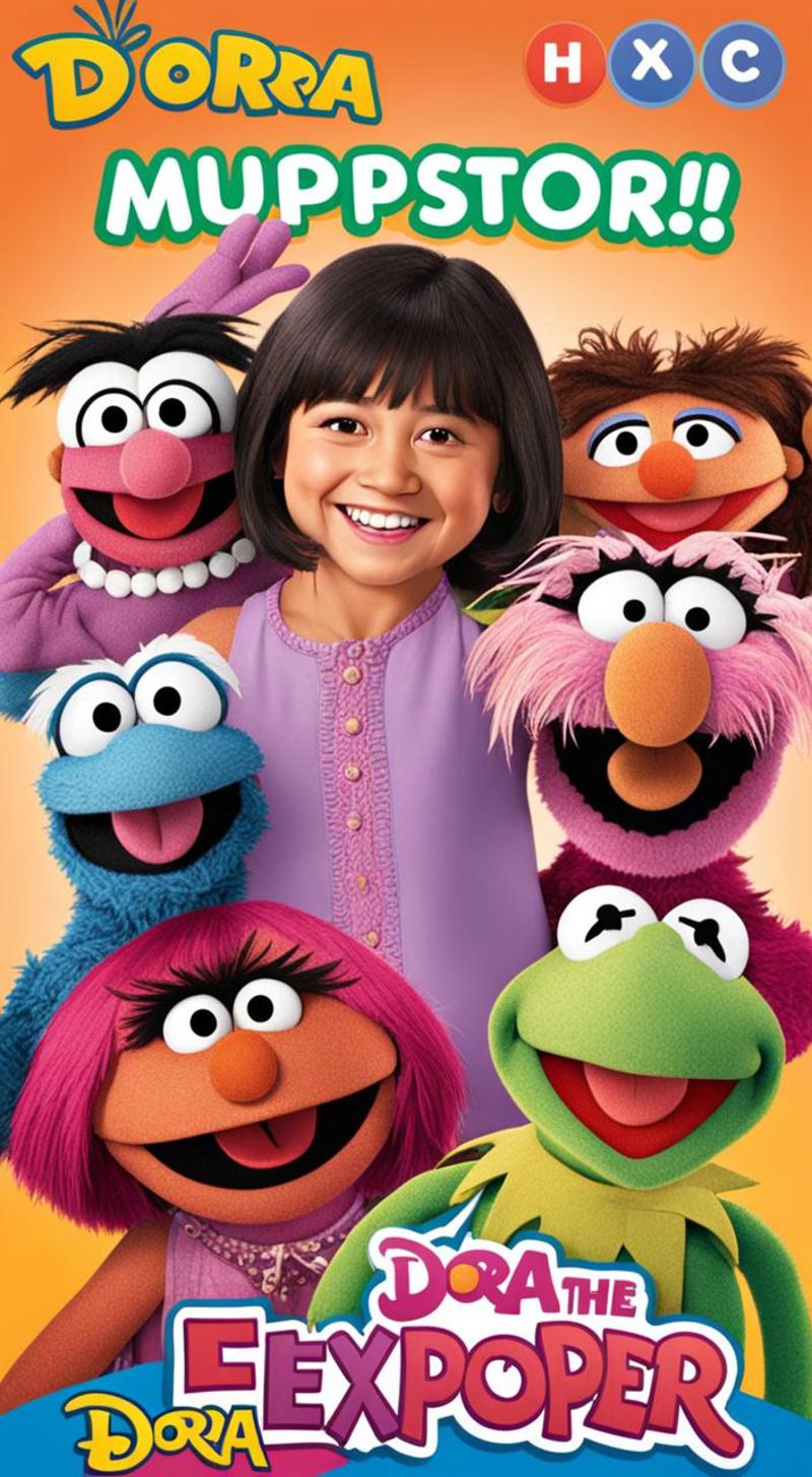 00070-20231114225907-7780-Dora the explorer MuppetShow  _lora_SDXL-MuppetShow-Lora-step00002500_1.0_.jpg